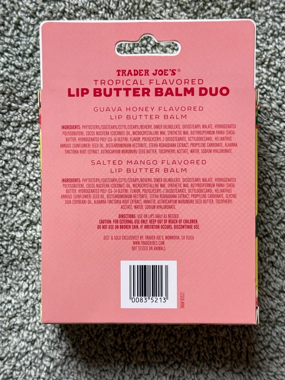 Tropical Lip Butter Balm Duo - Guava Honey & Salted Mango (Pink & Orange)